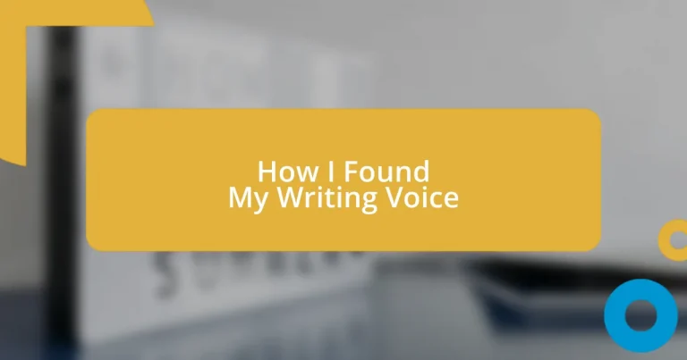 How I Found My Writing Voice